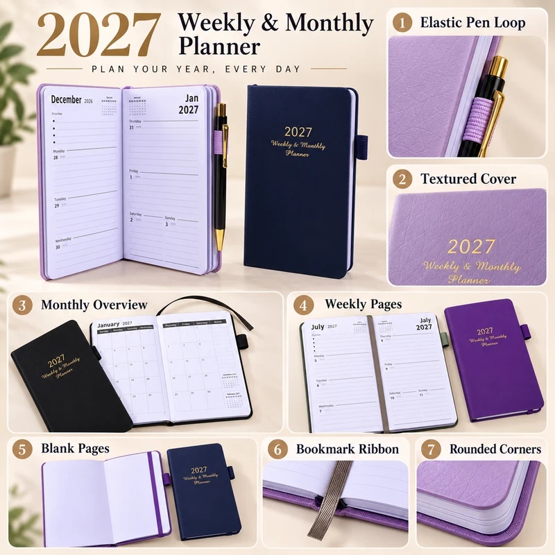 Agenda semanal y mensual para  - Leather Work Diary Covers reseña y precio